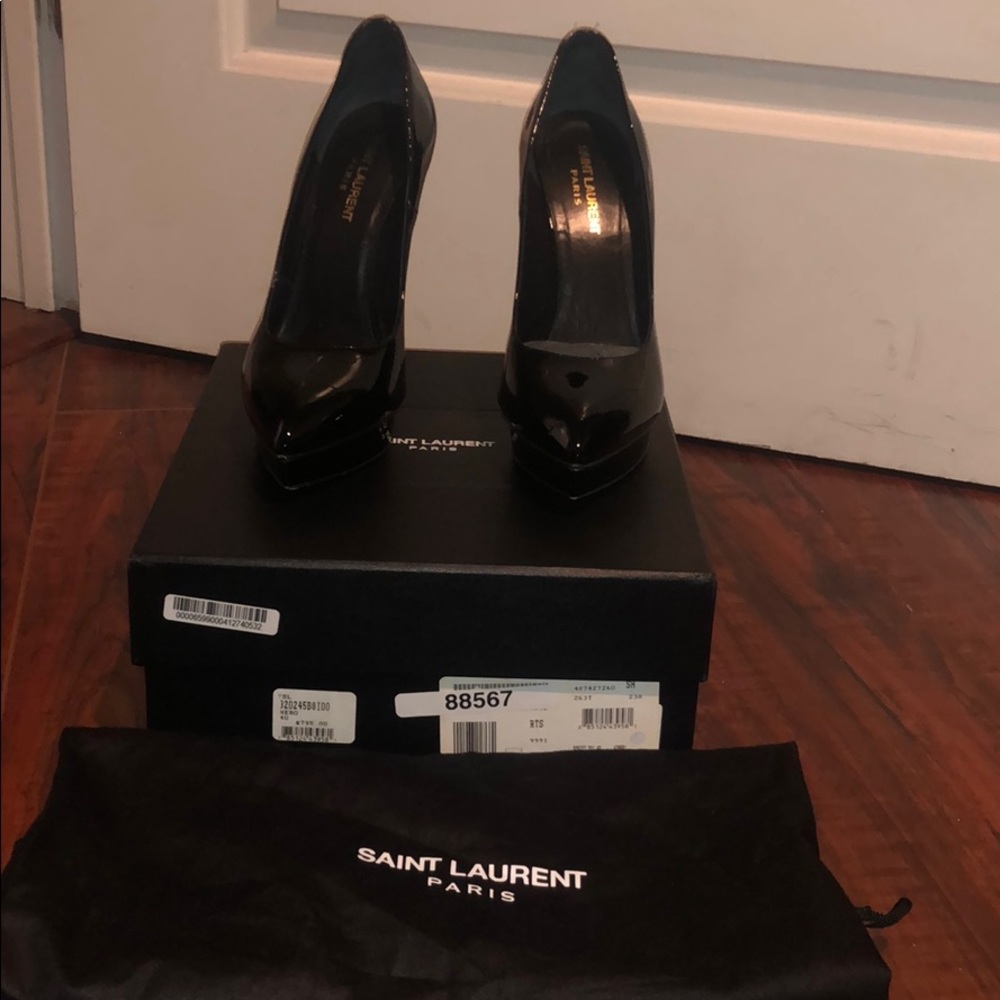 Saint Laurent (YSL) Black Platform Heels